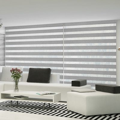 Janela de escritório interior Zebra Roller Blinds para dia e noite Manual Função de tipo aberto