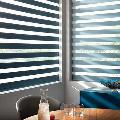 Dia e noite 100% Poliéster Zebra Blind Easy Fix Window Coverings Roller Blinds