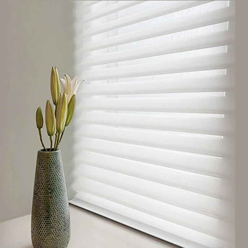 Tela Shangrila Roller Blinds de poliéster com Valance Dupla Camada Manual Tipo Aberto