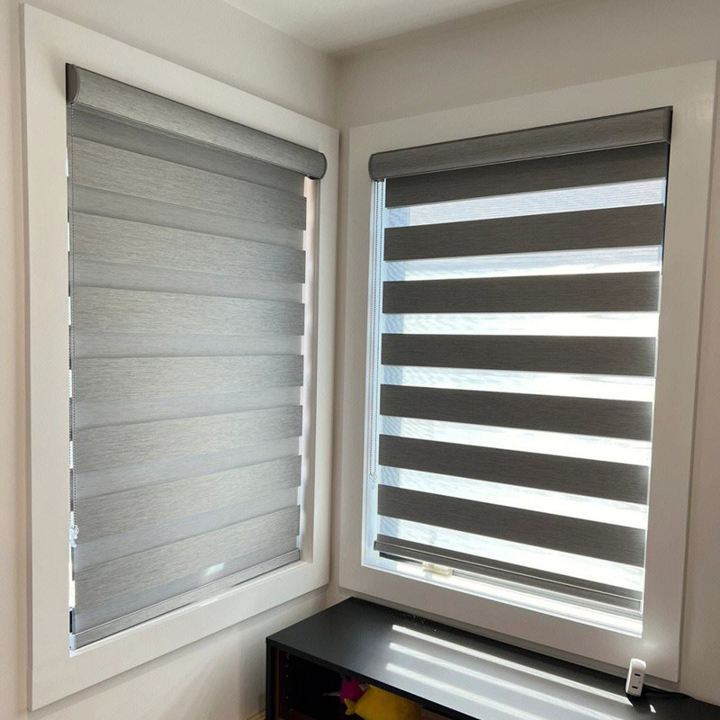 Janela de escritório interior Zebra Roller Blinds para dia e noite Manual Função de tipo aberto